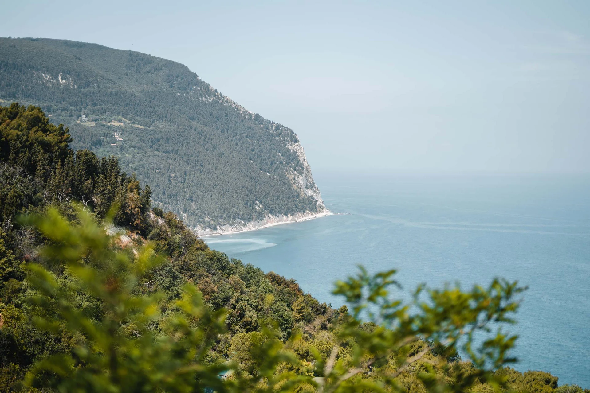 Un villaggio nelle Marche sul mare: il Natural Village Resort Vista della costa rocciosa con mare e vegetazione verde